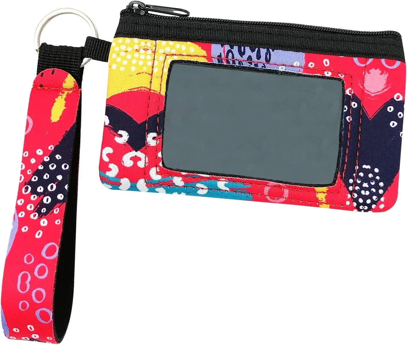allydrew Neoprene Mini Wristlet Wallet/Credit Card ID Holder with Lanyard
