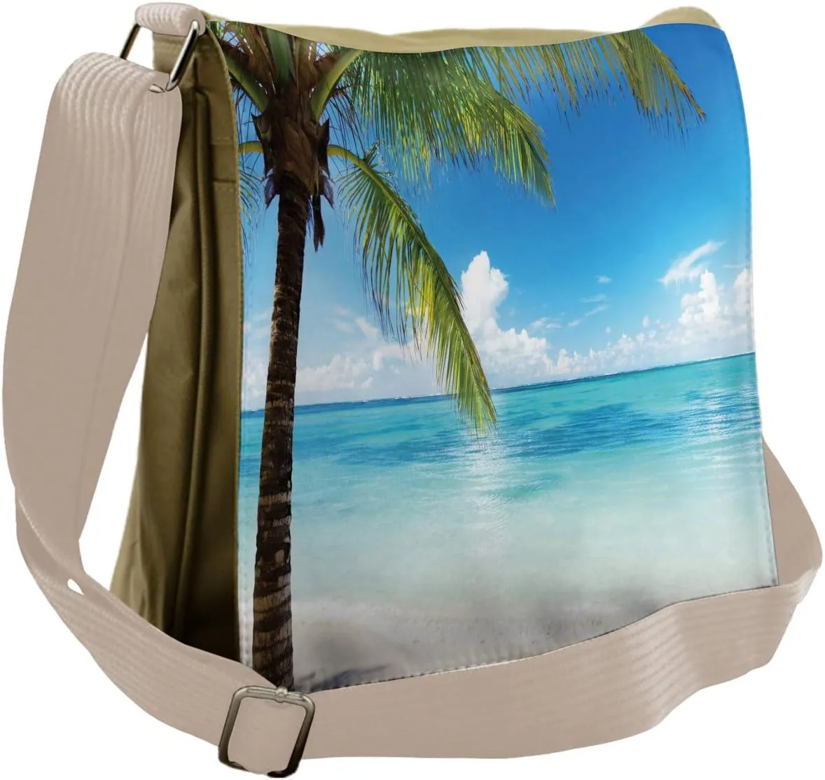 Ambesonne Ocean Messenger Bag, Exotic Beach Shoreline, Unisex Cross-body