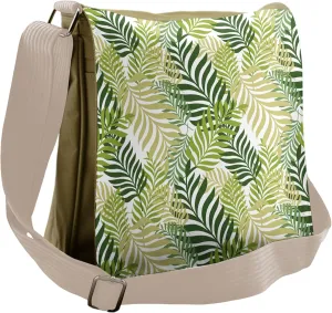 Ambesonne Spring Messenger Bag, Tropic Exotic Palm Trees, Unisex Cross-body