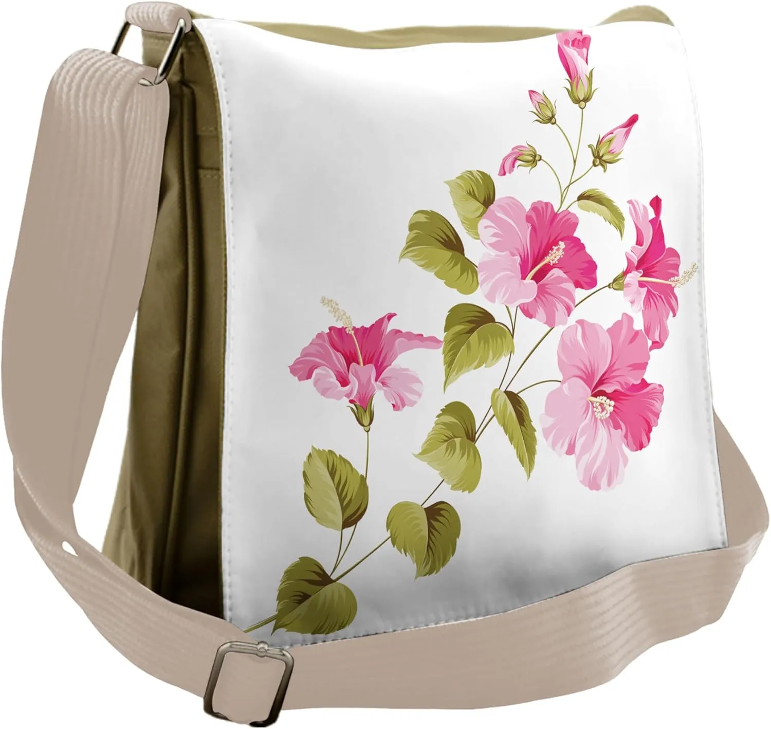 Ambesonne Tropic Messenger Bag, Wild Exotic Branches, Unisex Cross-body