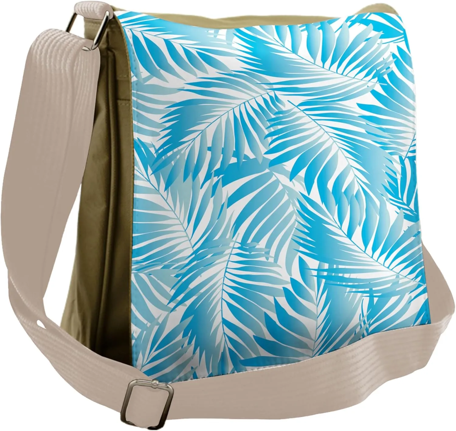 Ambesonne Tropical Messenger Bag, Exotic Miami Palms, Unisex Cross-body