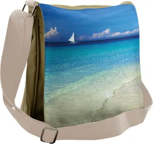 Ambesonne Tropical Messenger Bag, Exotic Seashore View, Unisex Cross-body