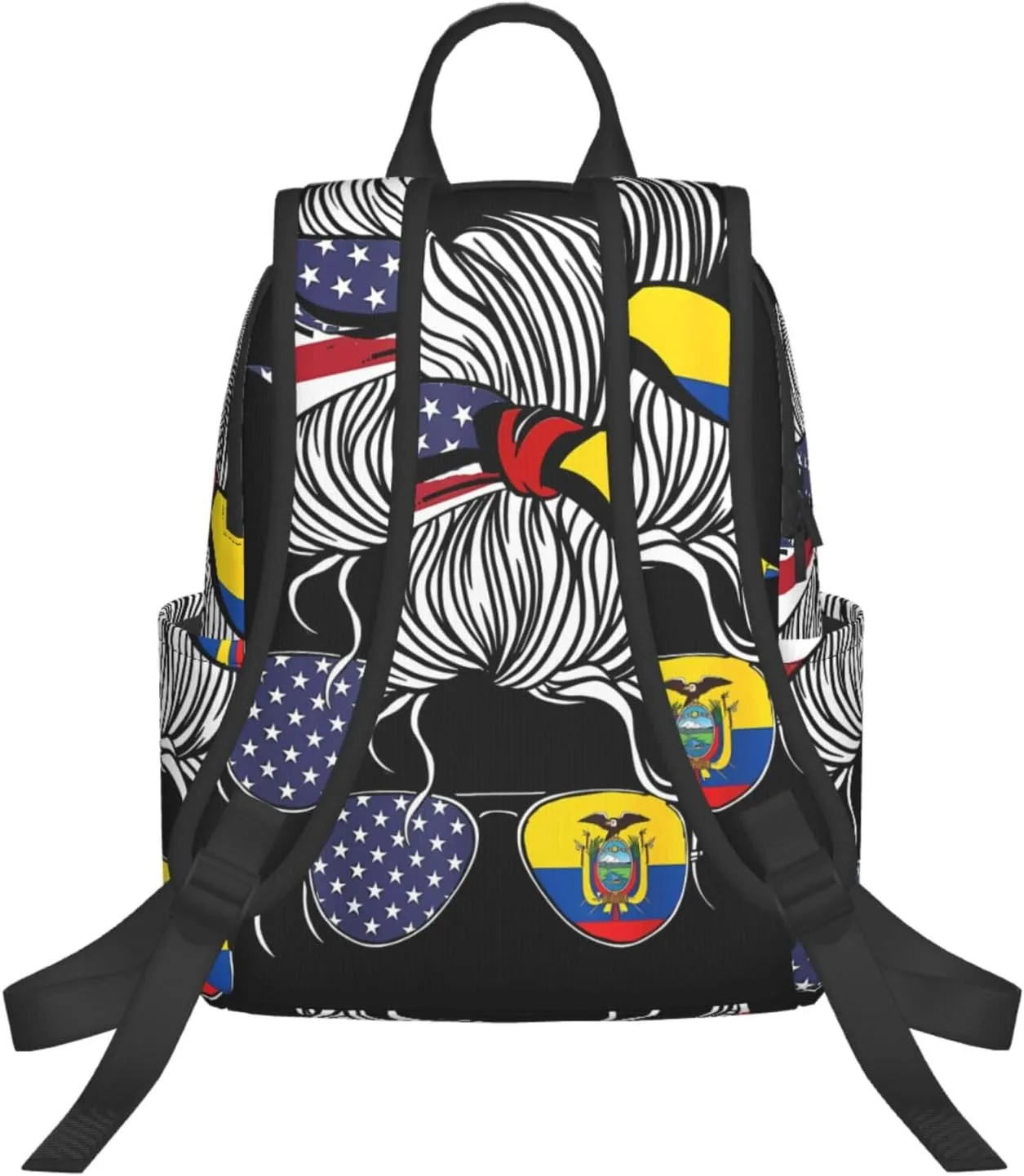 American Ecuadorian Flag Women Women Ecuador Grown Casual Backpacks Large Capacity Laptop Backpack Sports Fitness Rucksack Travel Carry-On Daypack Work Bag for Outdoor Camping