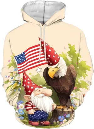 American Flag Hoodie Cool Long Sleeve Casual Sweatshirts With Pocket