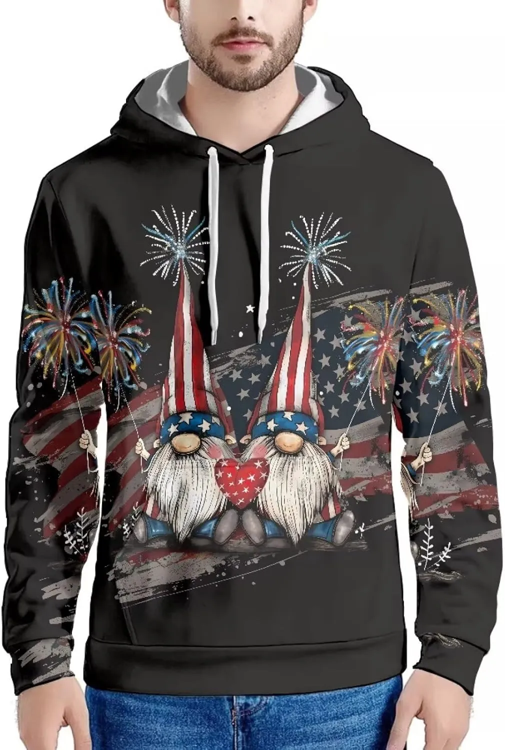 American Flag Hoodie Cool Long Sleeve Casual Sweatshirts With Pocket