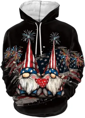 American Flag Hoodie Cool Long Sleeve Casual Sweatshirts With Pocket