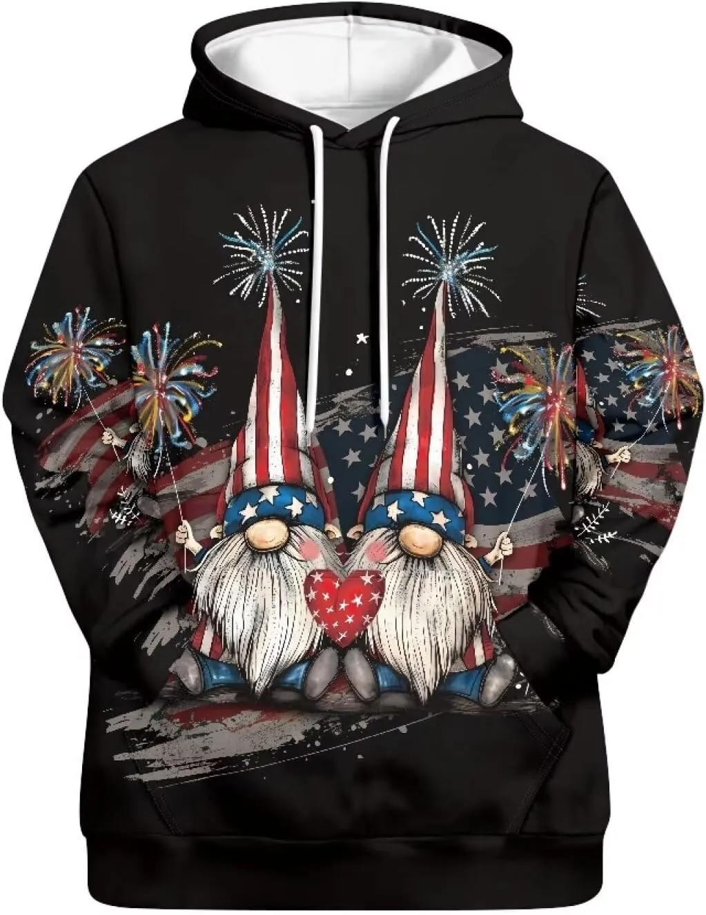 American Flag Hoodie Cool Long Sleeve Casual Sweatshirts With Pocket