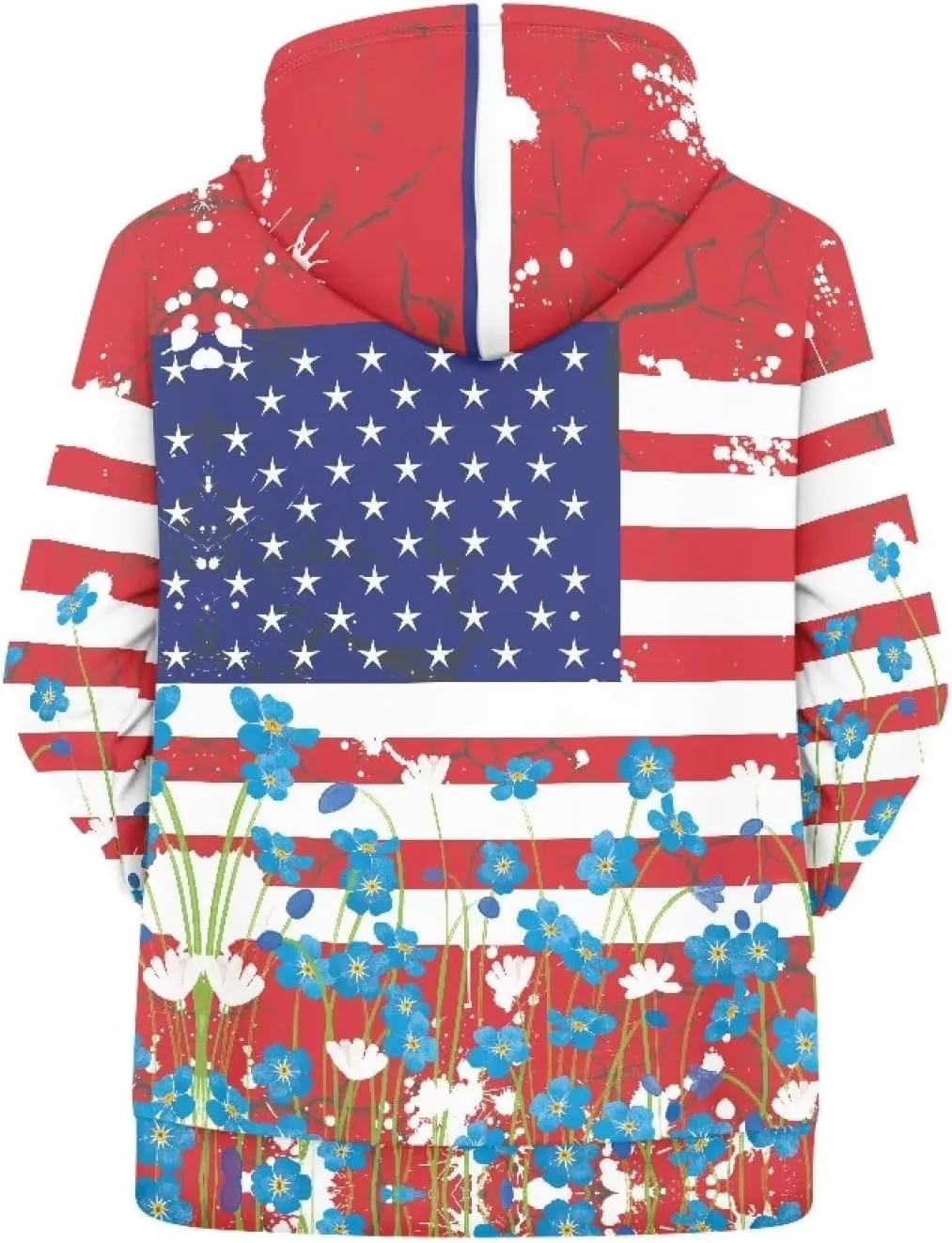 American Flag Hoodie Cool Long Sleeve Casual Sweatshirts With Pocket