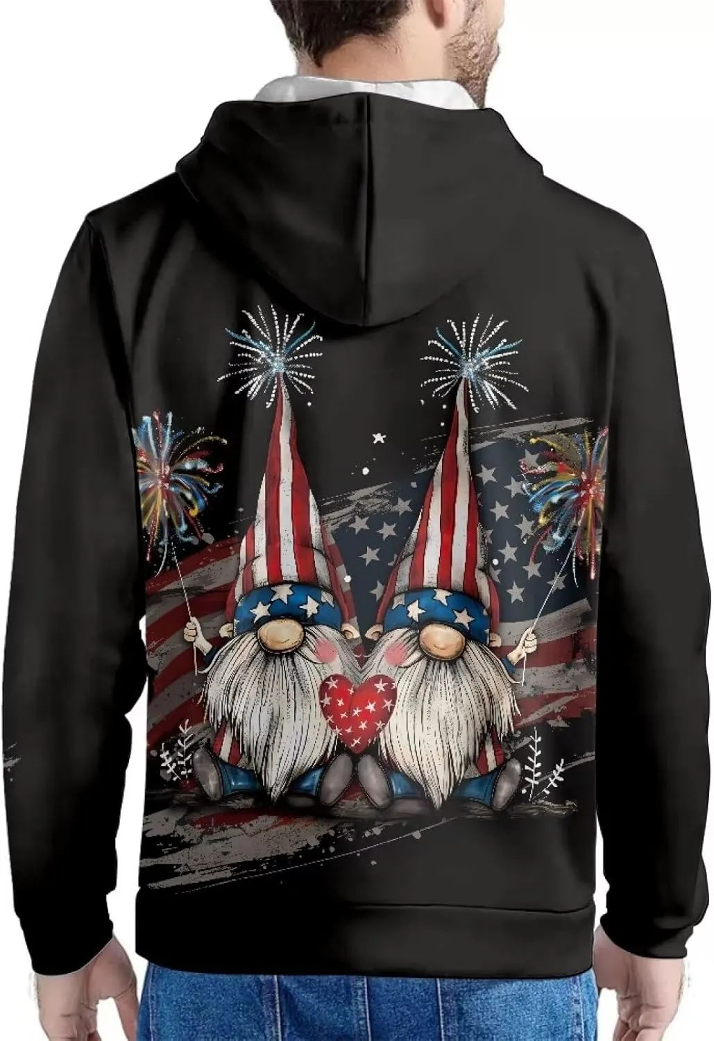 American Flag Hoodie Cool Long Sleeve Casual Sweatshirts With Pocket