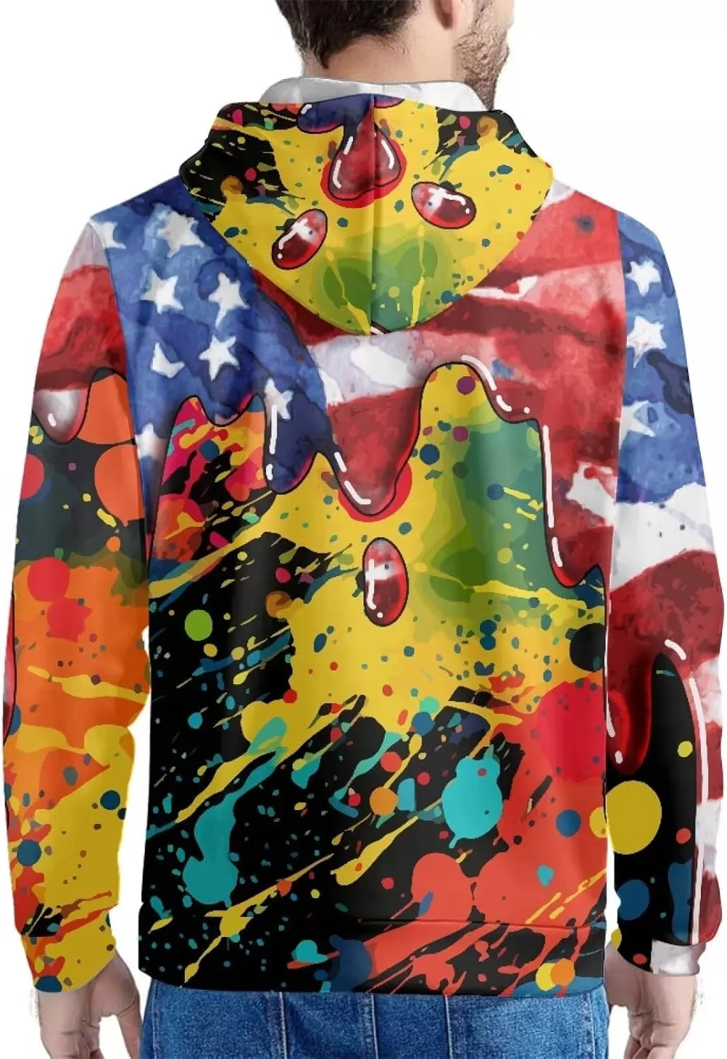 American Flag Hoodie Cool Long Sleeve Casual Sweatshirts With Pocket