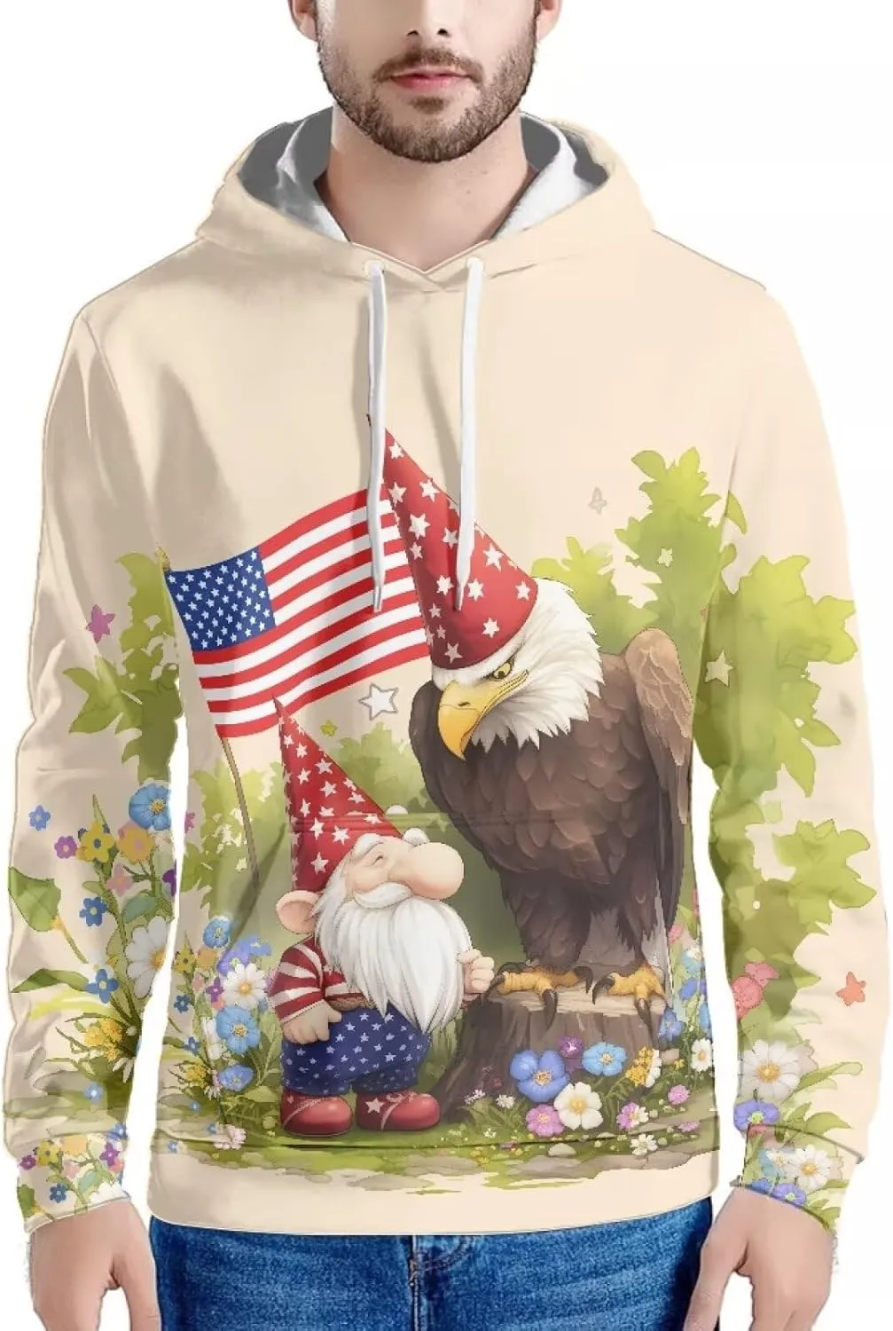 American Flag Hoodie Cool Long Sleeve Casual Sweatshirts With Pocket