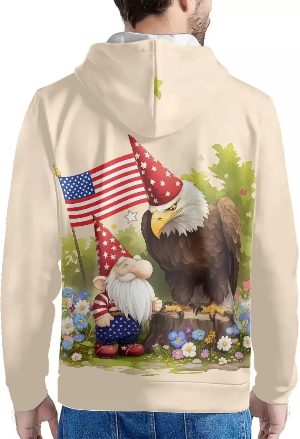 American Flag Hoodie Cool Long Sleeve Casual Sweatshirts With Pocket
