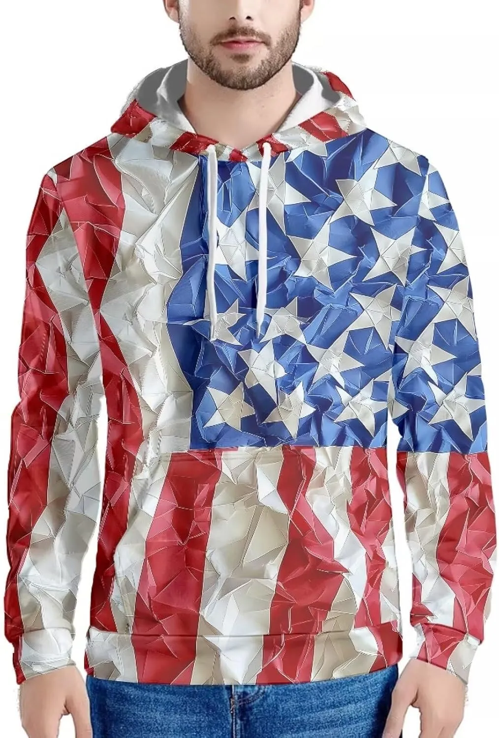 American Flag Hoodie Cool Long Sleeve Casual Sweatshirts With Pocket