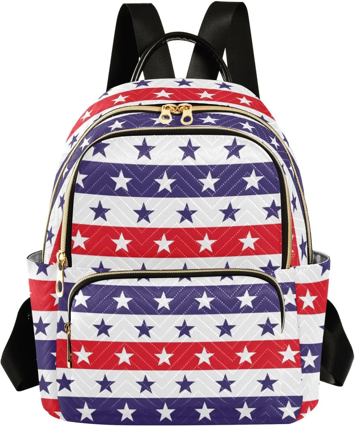 American Flags with Colorful Stars Mini Backpack for Women, Travel Backpack Purse for Ladies Fashion Shoulder Bag Daypack Travel Bag