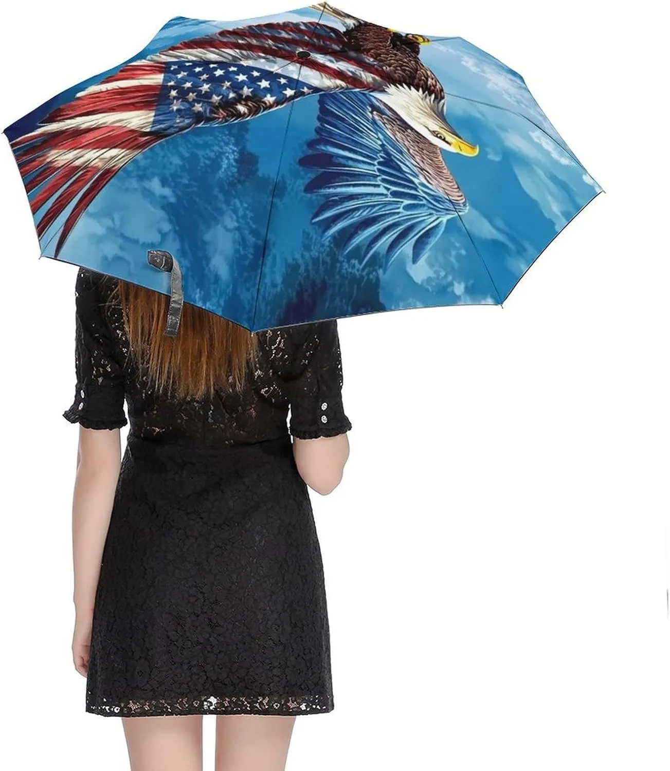 AMRANDOM Travel Umbrella Automatic Portable Folding Small Umbrella for Rain, Sun