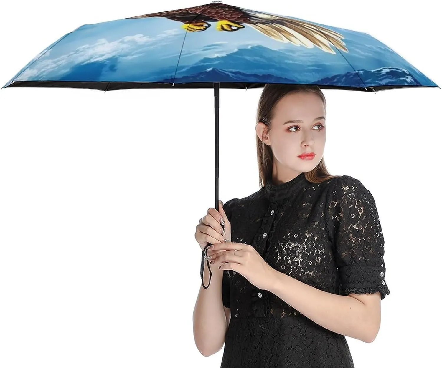 AMRANDOM Travel Umbrella Automatic Portable Folding Small Umbrella for Rain, Sun