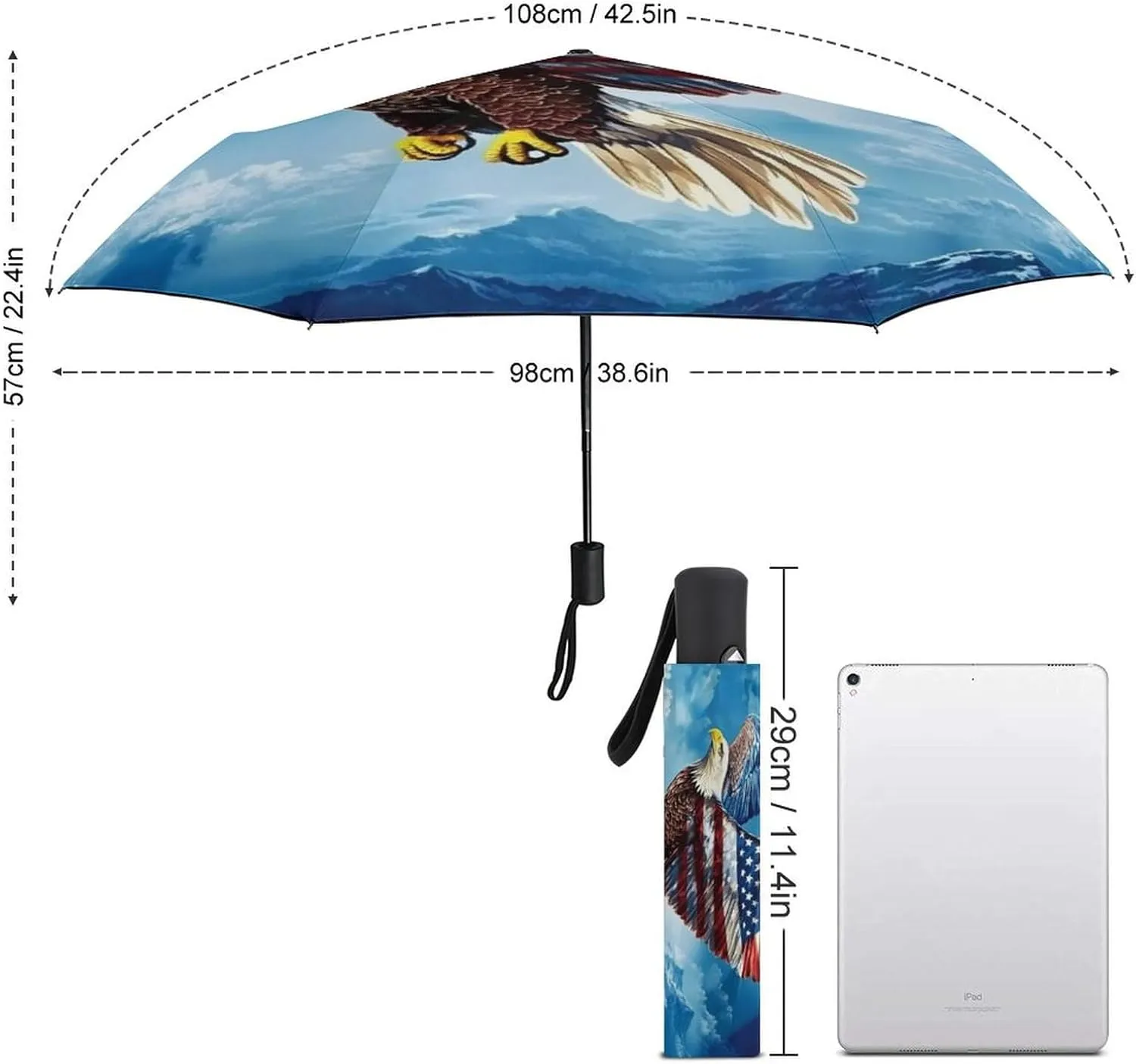 AMRANDOM Travel Umbrella Automatic Portable Folding Small Umbrella for Rain, Sun