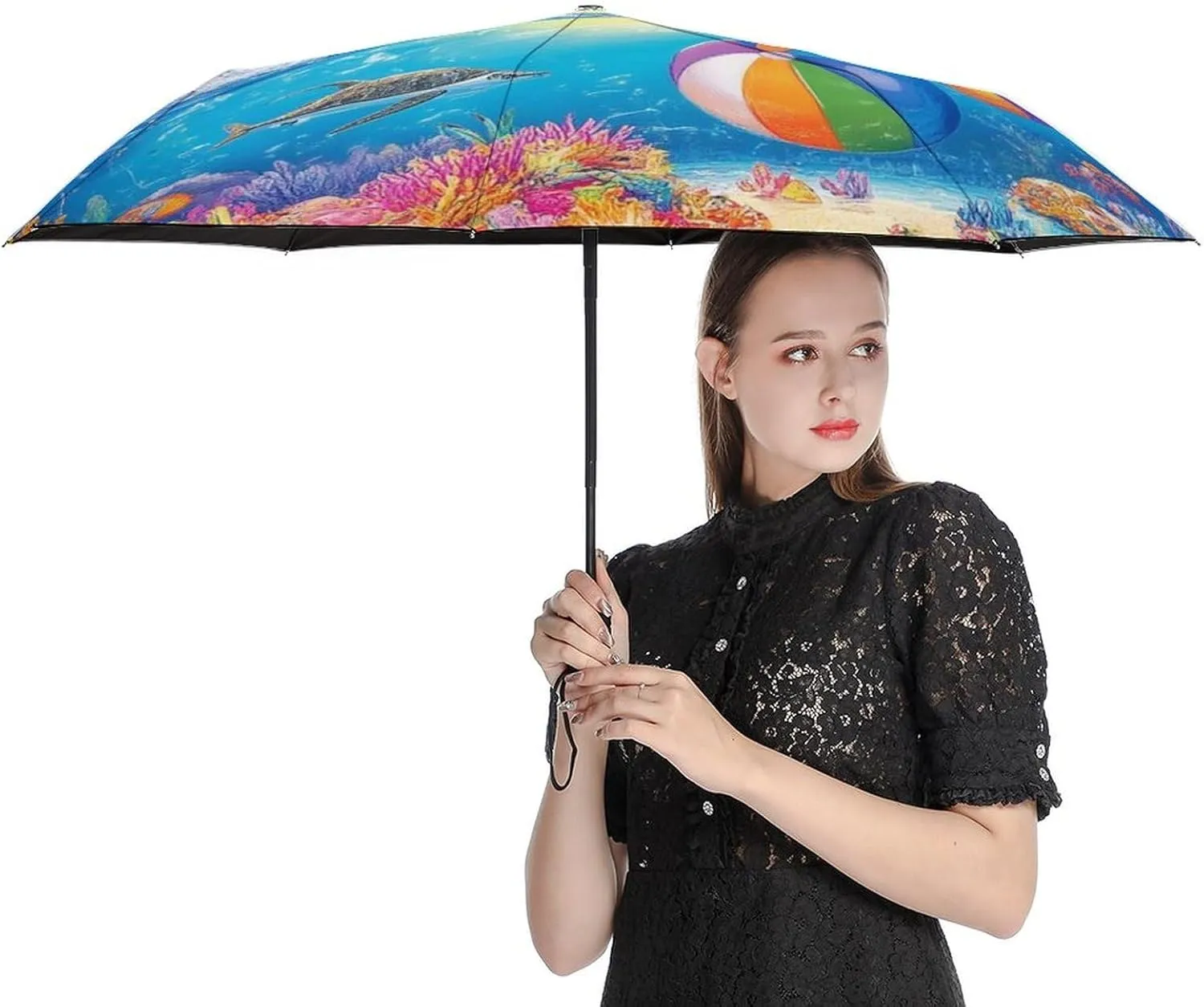 AMRANDOM Travel Umbrella Small Portable Automatic Folding Rain Umbrella For Car, Backpack