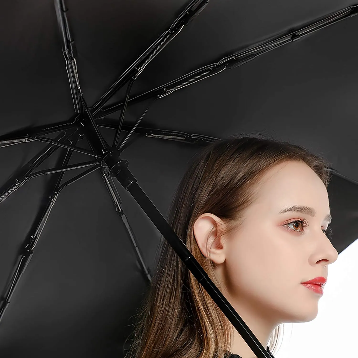 AMRANDOM Travel Umbrella Small Portable Automatic Folding Rain Umbrella For Car, Backpack