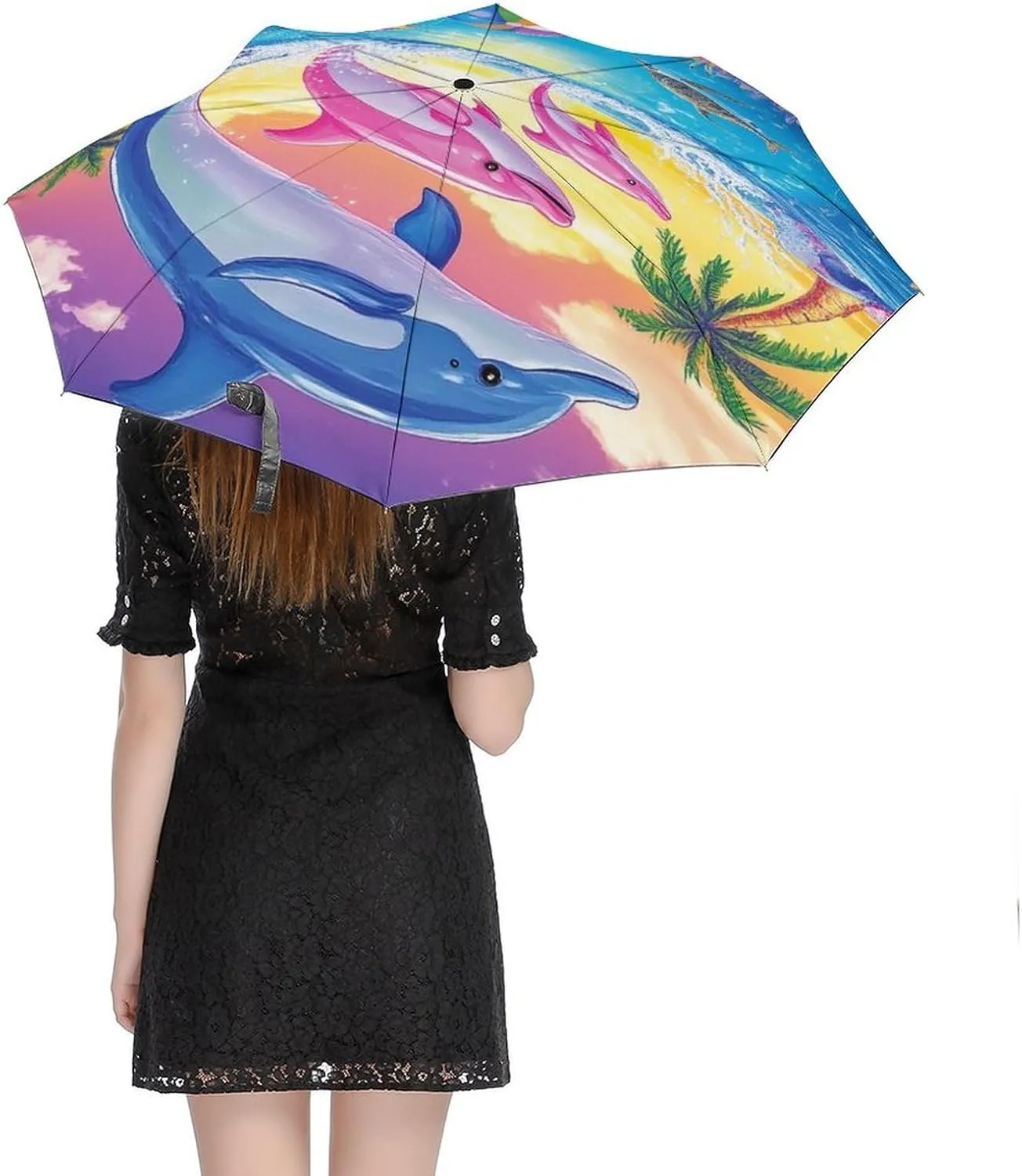 AMRANDOM Travel Umbrella Small Portable Automatic Folding Rain Umbrella For Car, Backpack