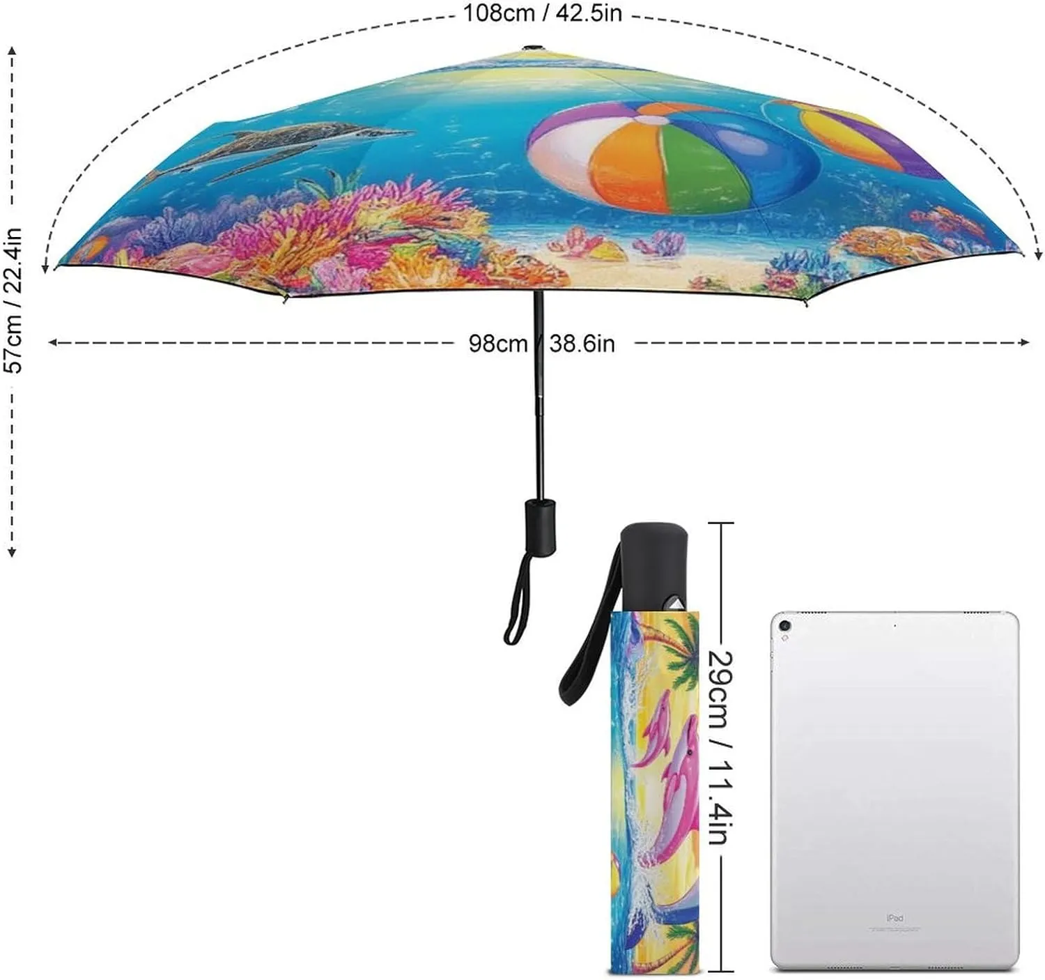 AMRANDOM Travel Umbrella Small Portable Automatic Folding Rain Umbrella For Car, Backpack