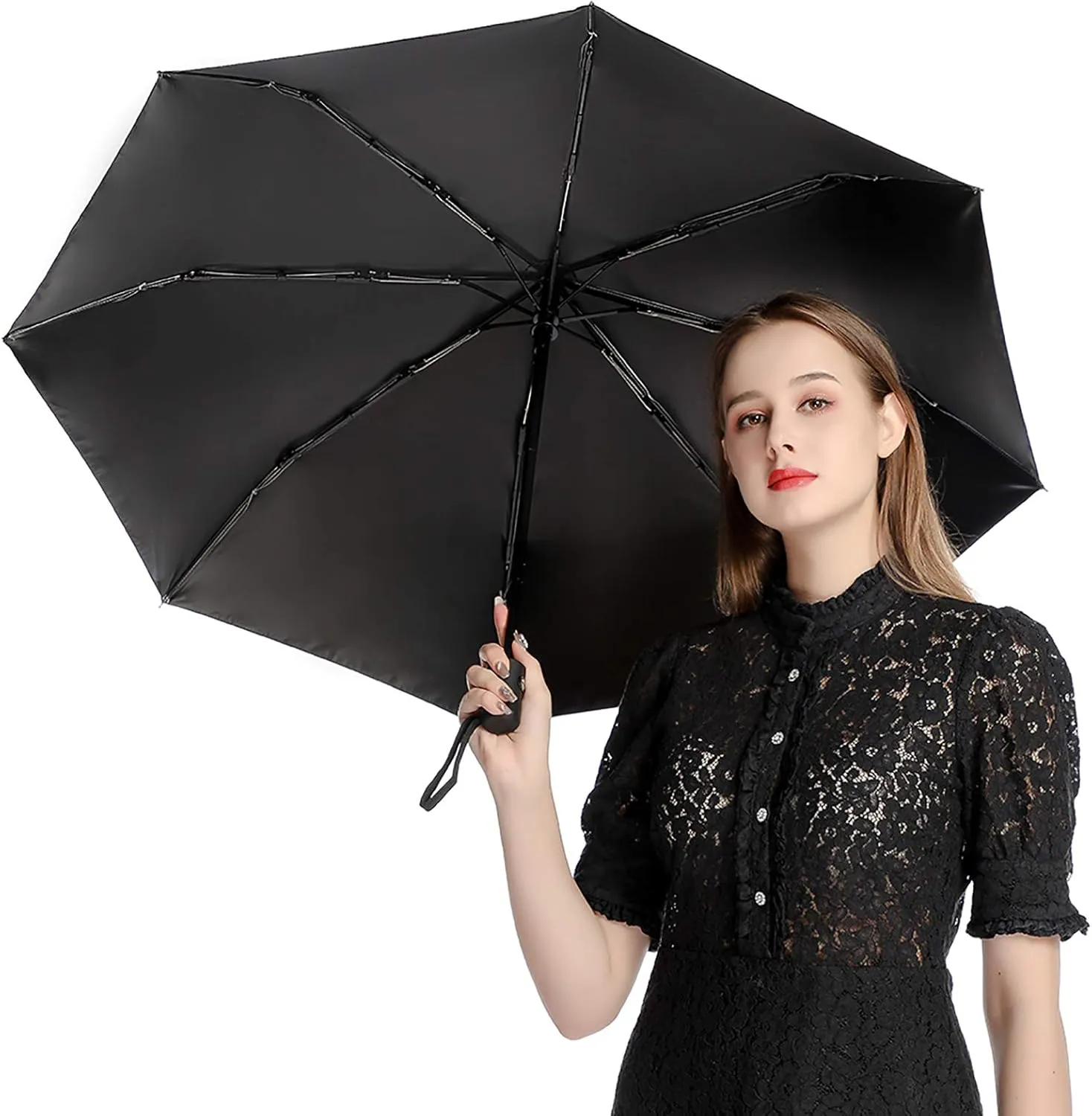 AMRANDOM Travel Umbrella Small Portable Automatic Folding Rain Umbrella For Car, Backpack