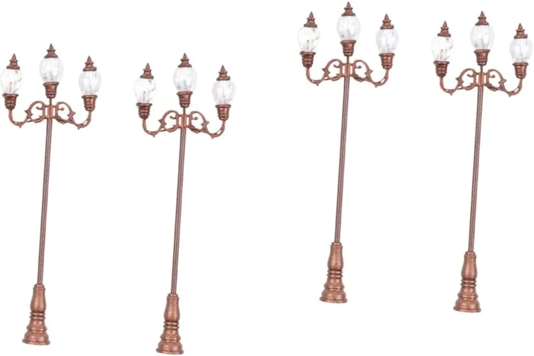 Angoily 2sets Miniature Ornament Decorative Mini Lamp Micro-landscape Ornament Garden Decoration Lamp Models 2pcs*2