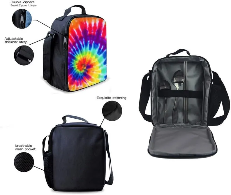 Ankylosaurus Forest Sunrise Backpack for Boys with Cute Dinosaur Hand Drawing Lunch Box Set Elementary Kids Bookbag with Lunch Bag/Rucksack Primary School Kids Pencil Box