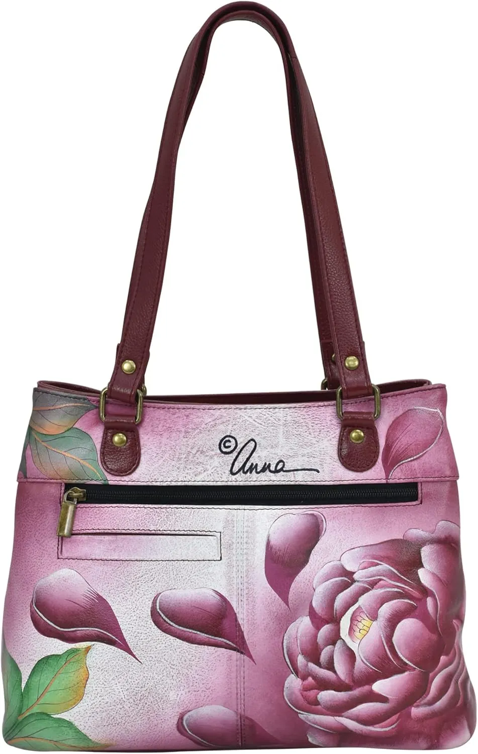 Anna by Anuschka Satchel Shoulder Handbag - Genuine Leather