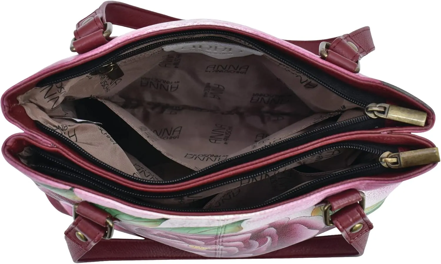 Anna by Anuschka Satchel Shoulder Handbag - Genuine Leather