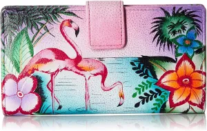 Anna by Anuschka Women's Original Leather Hand-Painted Two Fold Organizer Wallet