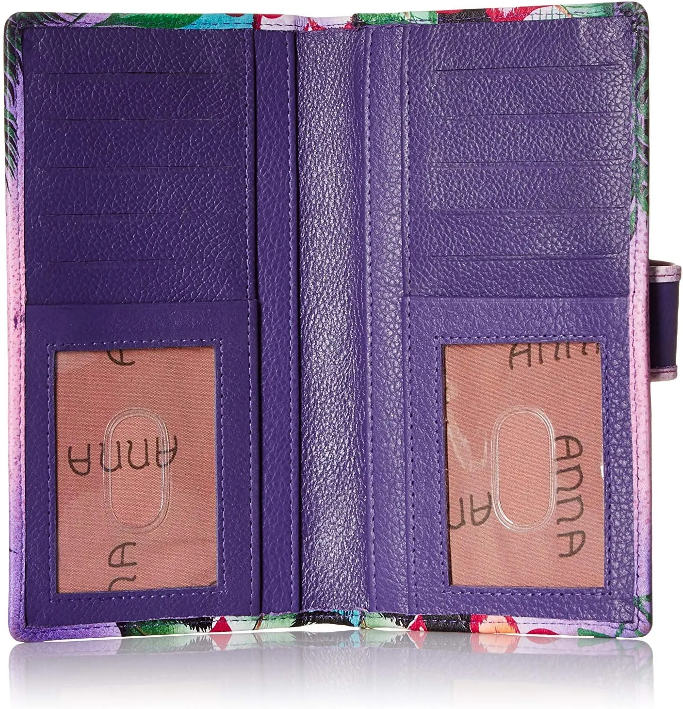 Anna by Anuschka Women's Original Leather Hand-Painted Two Fold Organizer Wallet