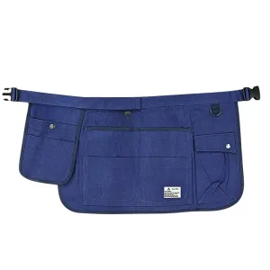 ANYHOUZ Gardening Apron Blue Half Waist Canvas Multi Pocket Adjustable Industrial Tools Overalls For Men and Women