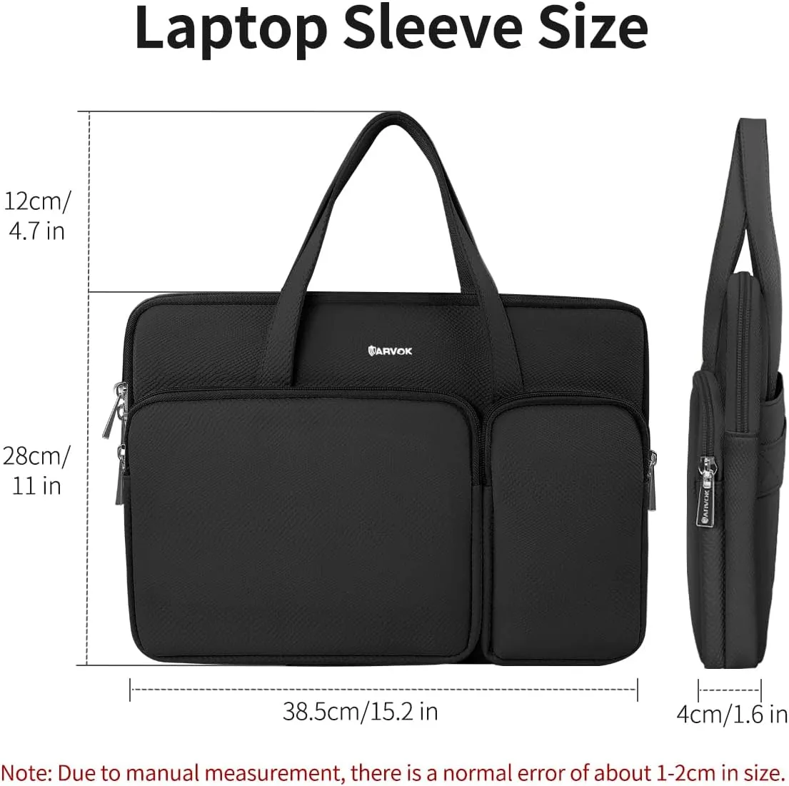 ARVOK 15 15.6 16 inch Leather Laptop Case for MacBook Air/MacBook Pro 15-16 inch, Dell XPS 15 Plus, MacBook Pro A1990 A1707, Water-Resistant Protective Case for HP/Dell/Lenovo/Asus/Acer/Samsung