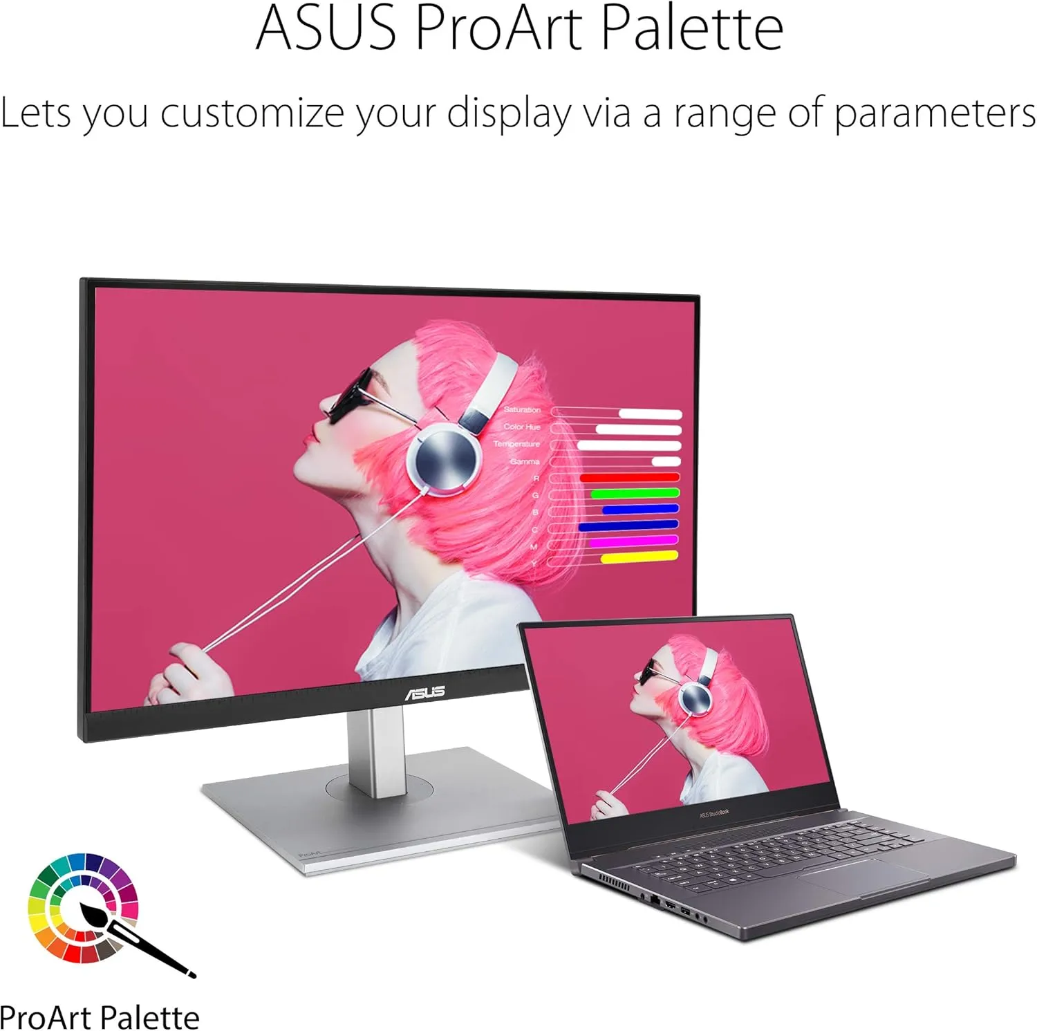 ASUS ProArt Display 27" Monitor - WQHD (2560 x 1440), IPS, 100% sRGB, 100% Rec. 709, ΔE < 2, Calman Verified, USB Hub, USB-C, Daisy-chaining, HDMI, Compatible With Laptop & Mac Monitor - PA278CV