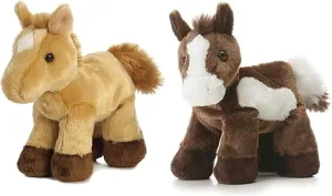 Aurora Paint Plush Horse & Prancer Red Roan Horse Mini Flopsie 8" Bundle