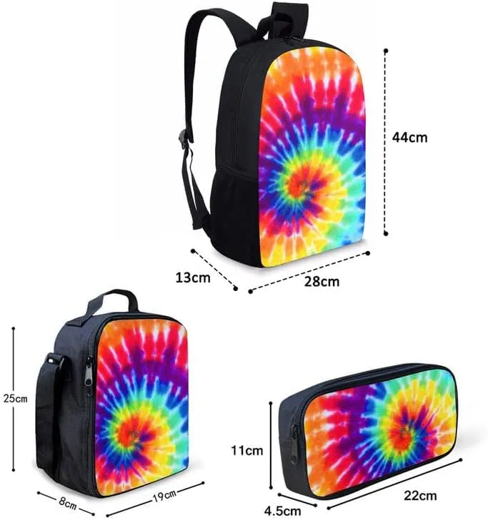 Australian Shepherd Watercolor Splash 3 Pcs Backpack Set for Back to Vivid Dog Hand Drawing School Bookbag Teen Shoulder School Bags Insulated Lunchbox with Pencil Case