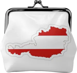 Austrian Flag Map print Coin Purse, Mini Change Purse for Women Small Coin Purse for Credit Card ID Key