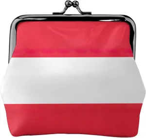 Austrian flag print Coin Purse, Mini Change Purse for Women Small Coin Purse for Credit Card ID Key