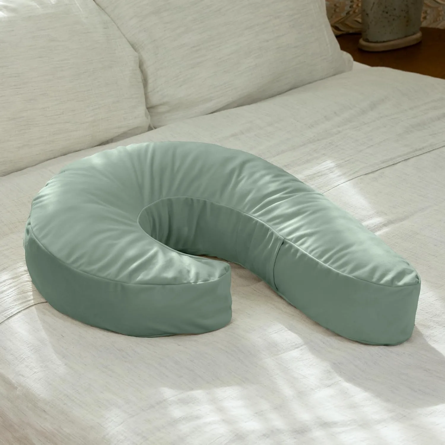 Avana Uno Adjustable Memory Foam Snuggle Pillow for Side Sleepers, Sage