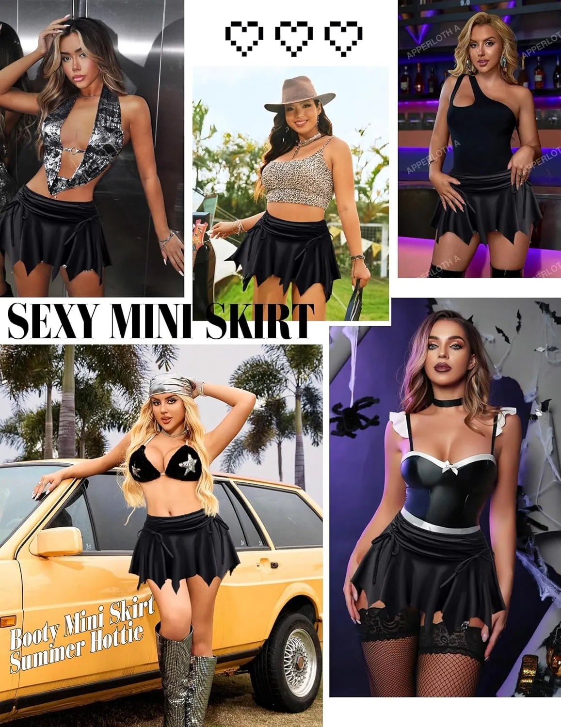 Avidlove Mini Skirt Flowy Stretchy Hem Sexy Y2k Asymmetrical Skirt with Drawstring Ruched Bow Beach Short Skirt