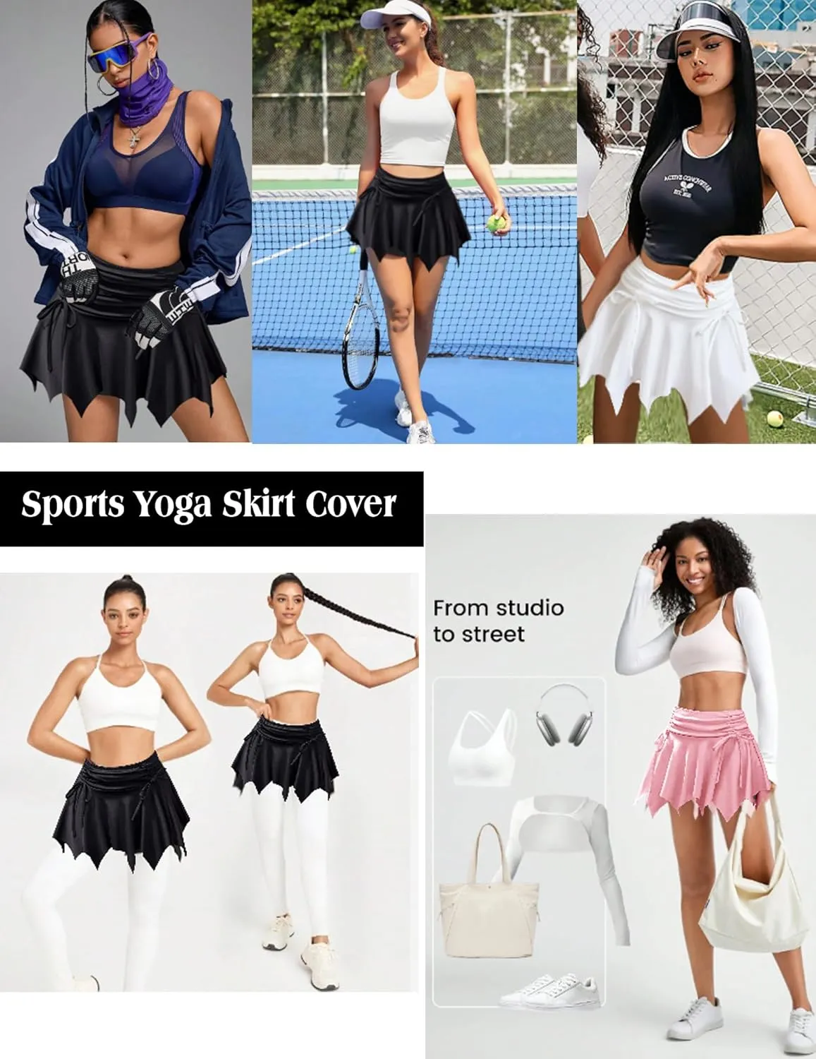 Avidlove Mini Skirt Flowy Stretchy Hem Sexy Y2k Asymmetrical Skirt with Drawstring Ruched Bow Beach Short Skirt