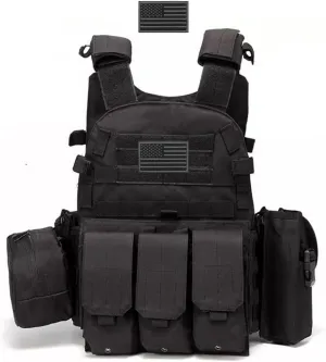 AZB Tactical Vest For Men Quick Release Breathable Paintball Airsoft Vest Adjustable