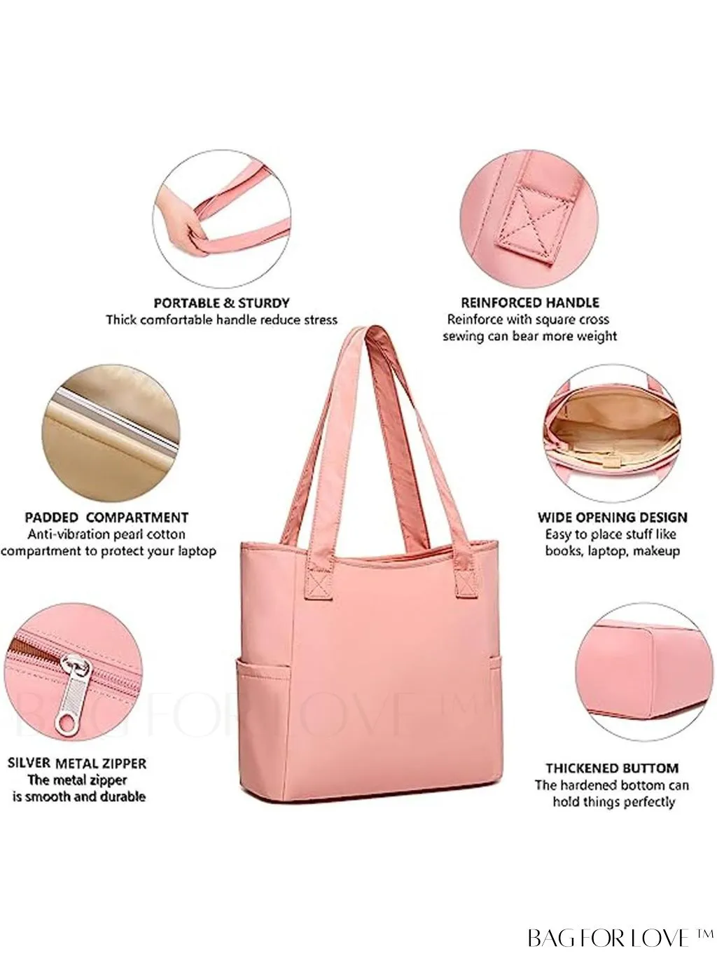 BagForLove - Professional and concise product title: Stylish and Functional Womens Laptop Tote Bag - Ideal Work and School Handbag