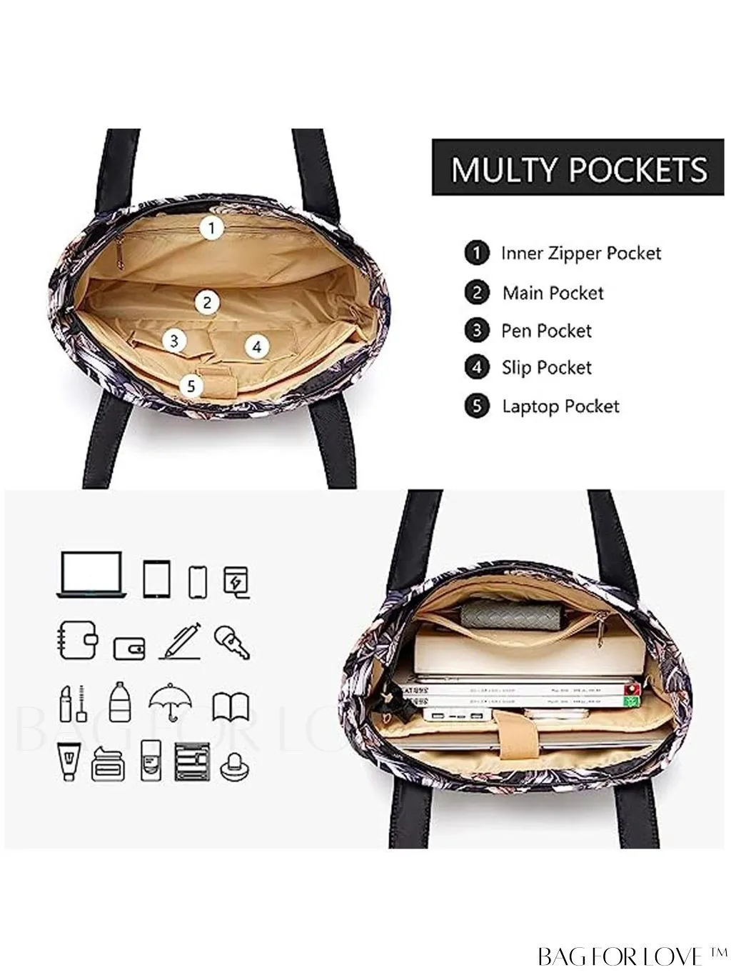 BagForLove - Professional and concise product title: Stylish and Functional Womens Laptop Tote Bag - Ideal Work and School Handbag