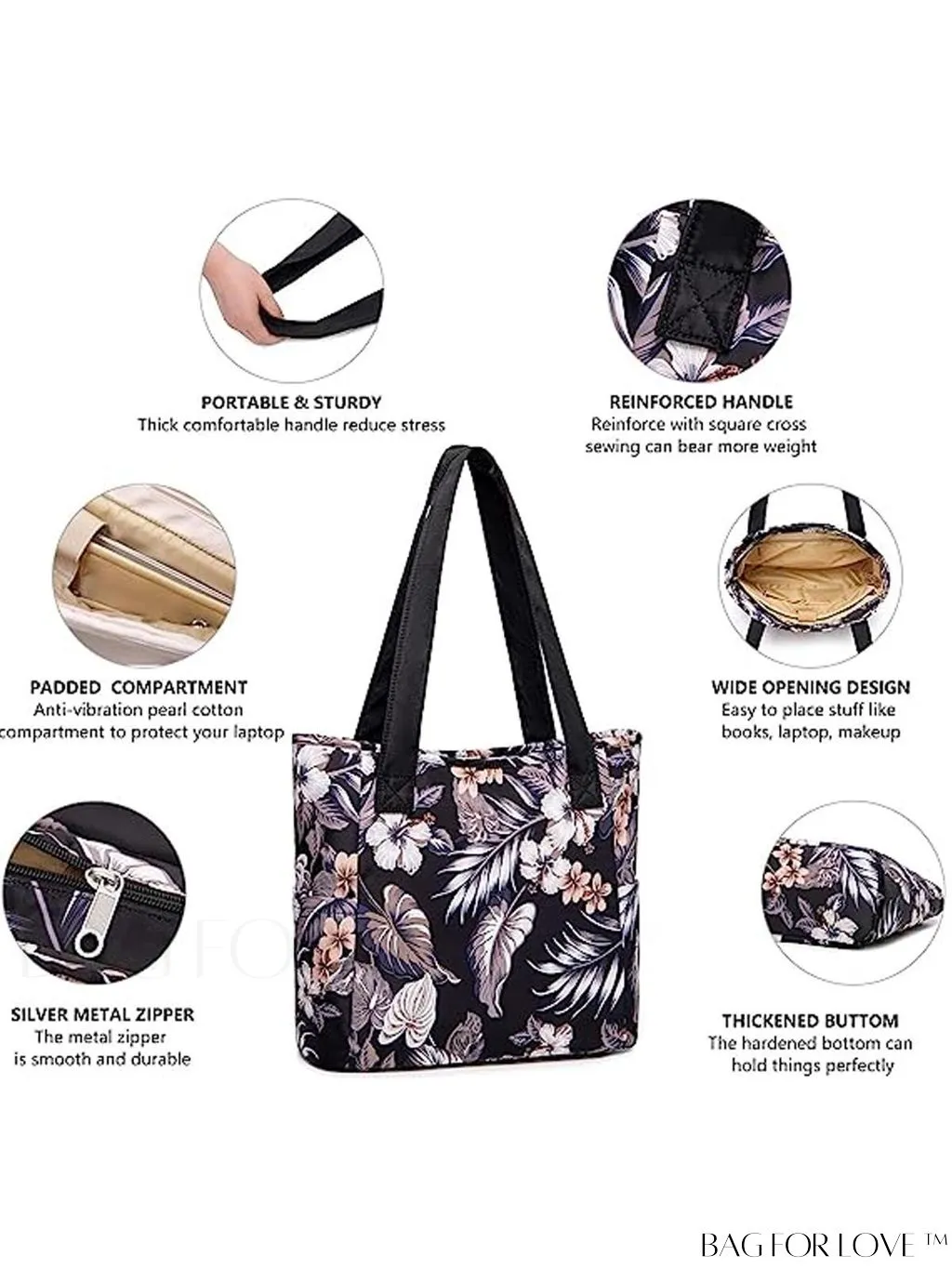 BagForLove - Professional and concise product title: Stylish and Functional Womens Laptop Tote Bag - Ideal Work and School Handbag