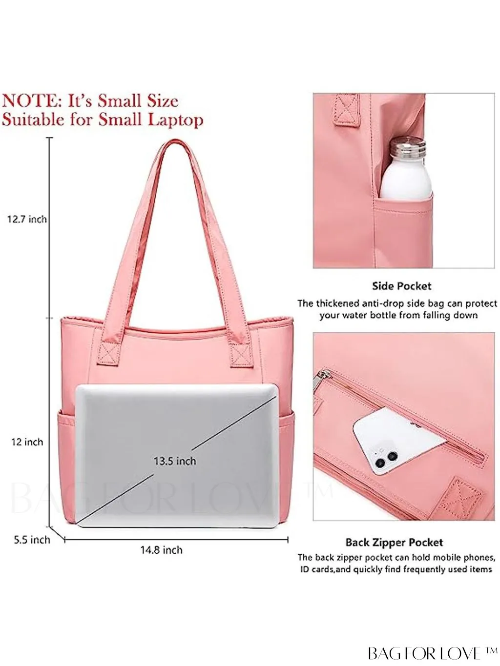 BagForLove - Professional and concise product title: Stylish and Functional Womens Laptop Tote Bag - Ideal Work and School Handbag