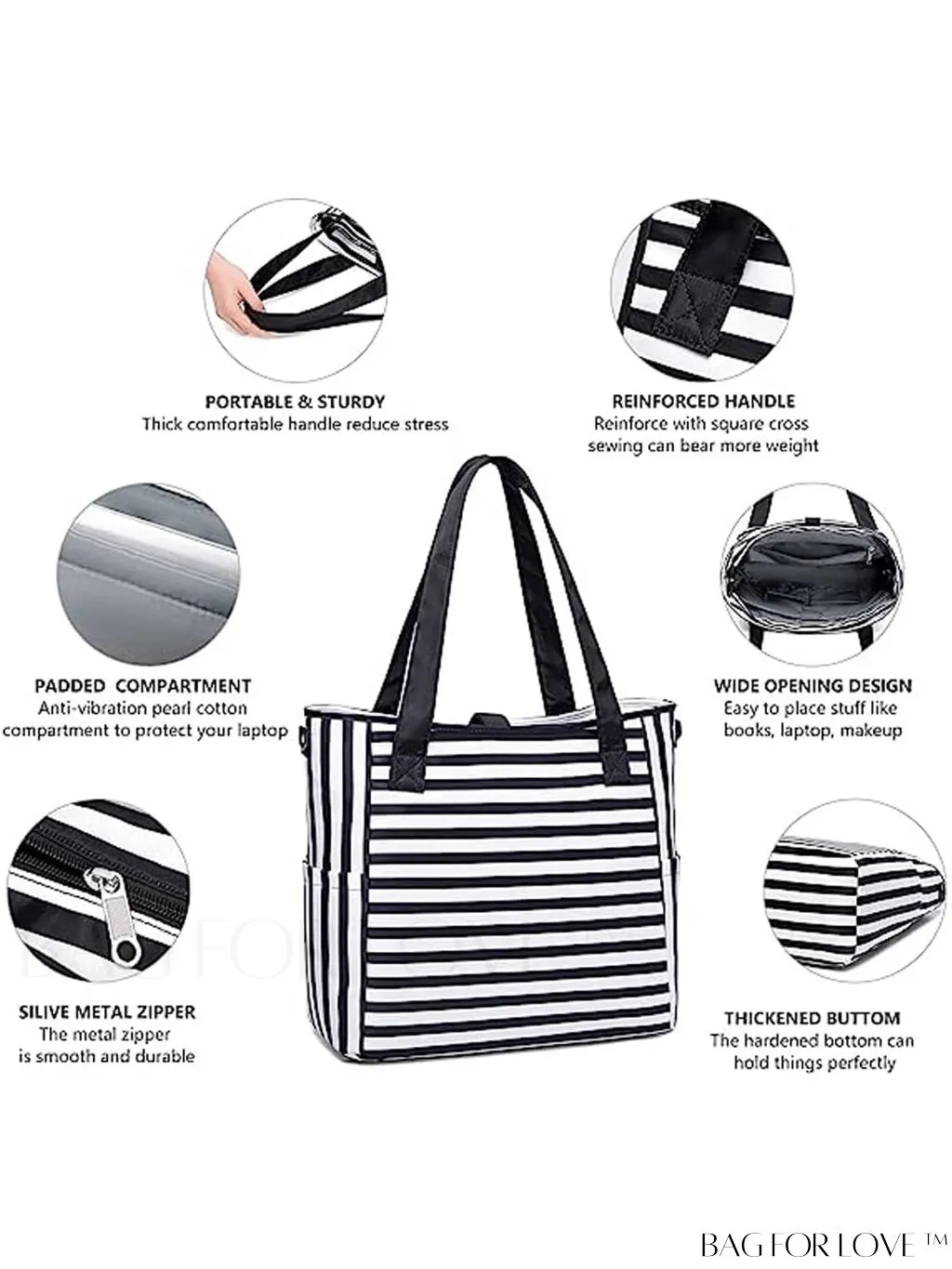 BagForLove - Professional and concise product title: Stylish and Functional Womens Laptop Tote Bag - Ideal Work and School Handbag