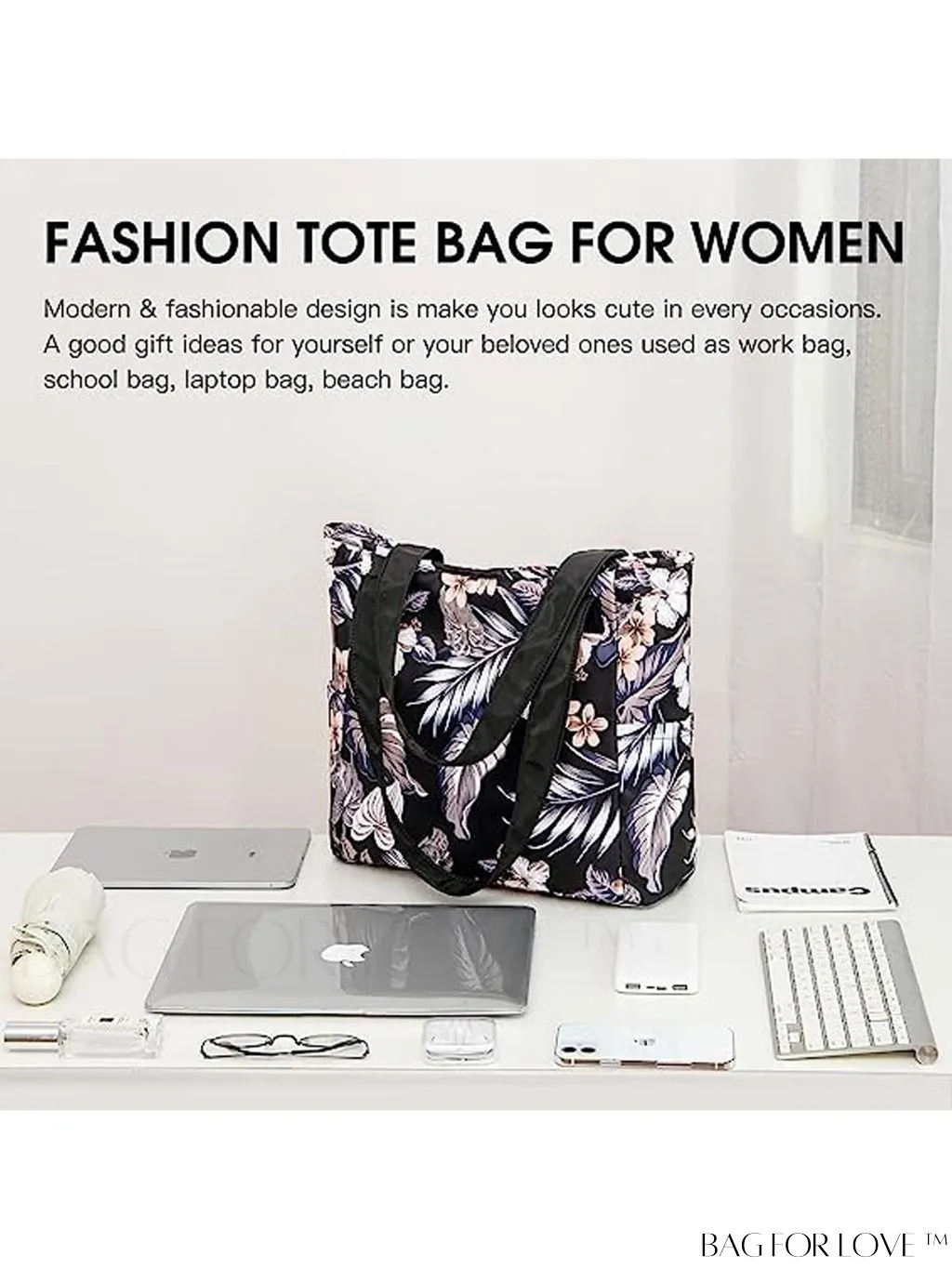 BagForLove - Professional and concise product title: Stylish and Functional Womens Laptop Tote Bag - Ideal Work and School Handbag