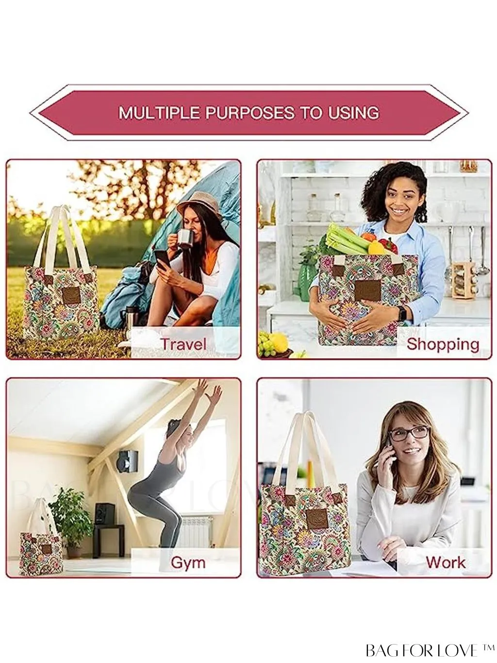 BagForLove - Professional and concise product title: Stylish and Functional Womens Laptop Tote Bag - Ideal Work and School Handbag